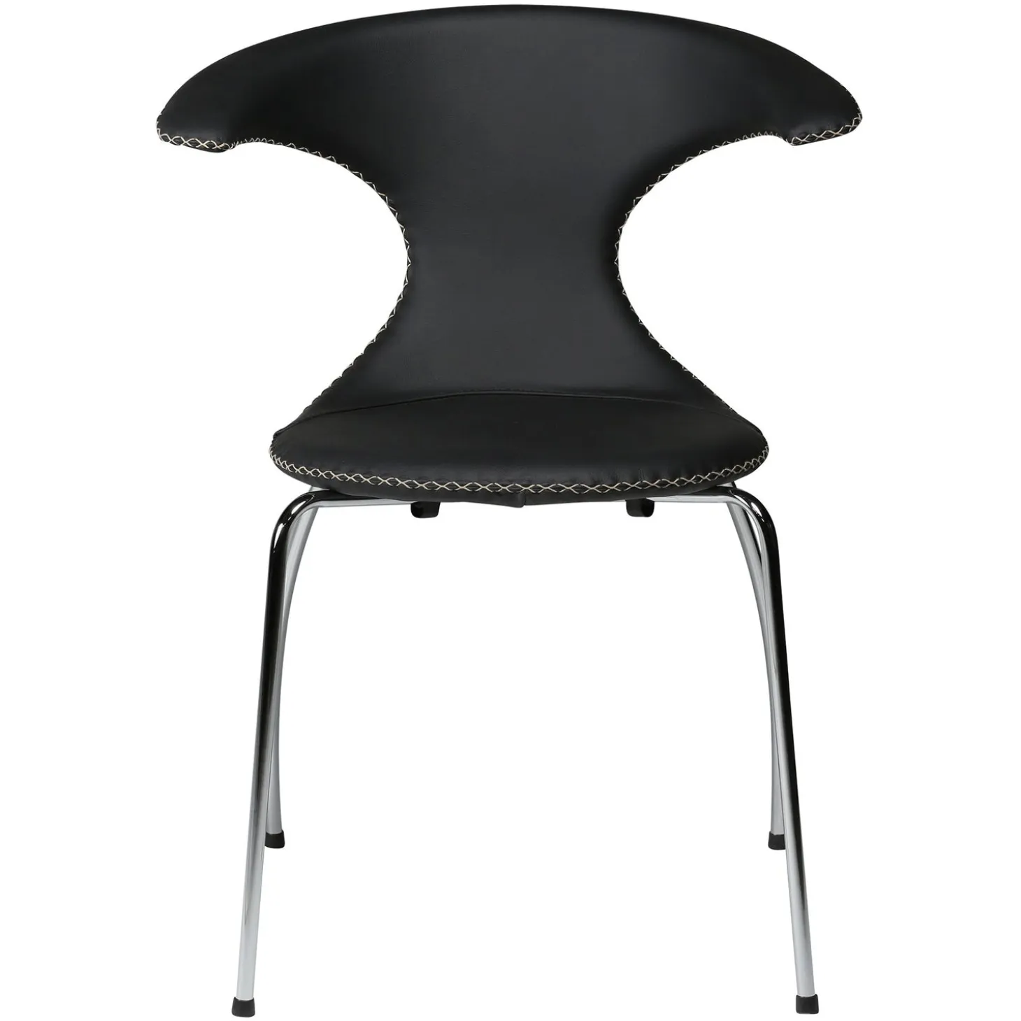 Flair Stol Black Leather, Chrome