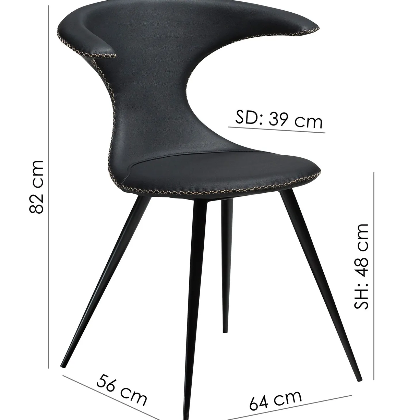 Flair Stol Sage Green, Round Black