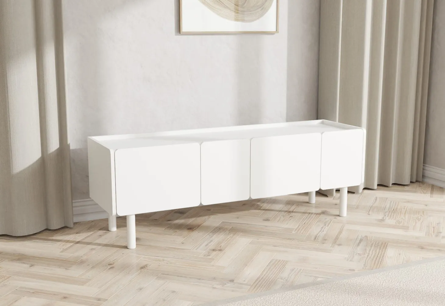 Vector Mediabänk 160 cm Vit